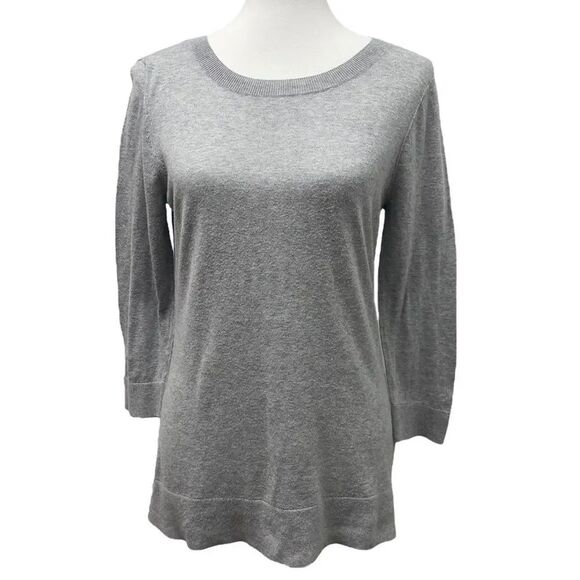 Halogen gray women’s pullover crewneck sweater 3/4 sleeves. Size large grey - Picture 1 of 9